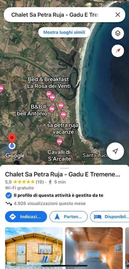 Chalet Sa Petra Ruja - Gadu E Tremene Siniscola Εξωτερικό φωτογραφία